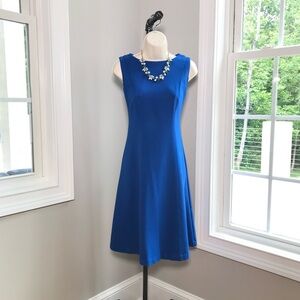 Talbots Blue Fit & Flare Knit Dress - Women’s 4